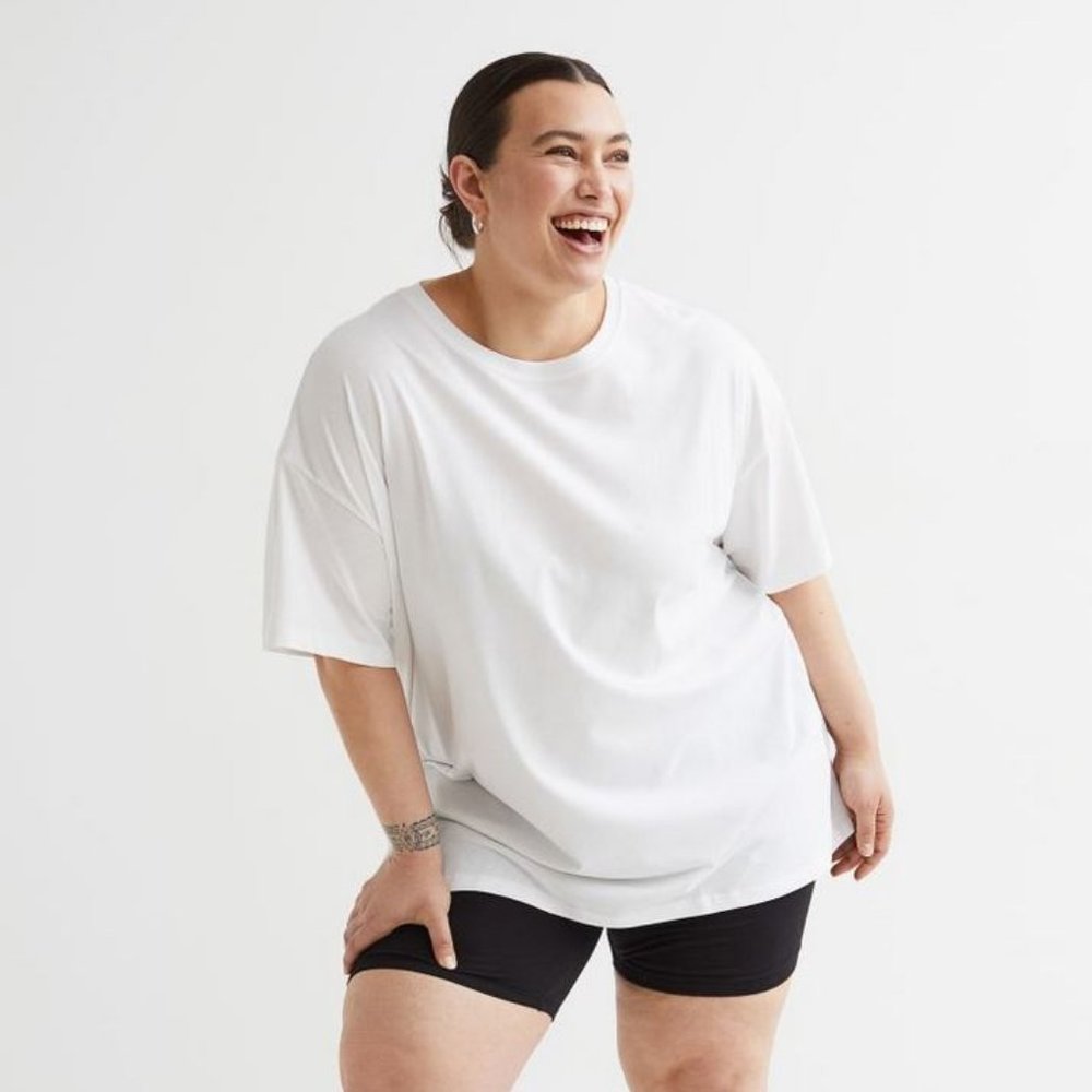 Plus Size White Oversized Tee (XXL)